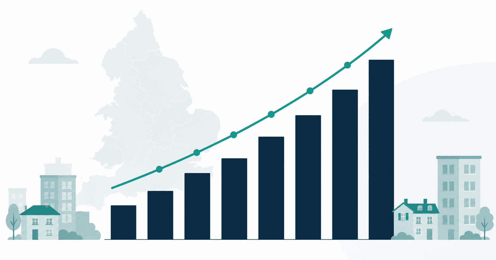 Is my rent too high UK — graph showing average private rental prices by region from ONS data 2026